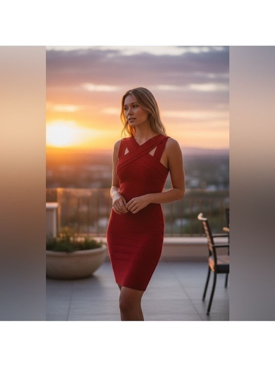 boutique luxe Dresses & Skirts - Boutique Luxe Red Bandage Dress Small